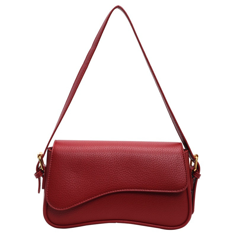 Sac transversal élégant à épaule unique de couleur solide rétro