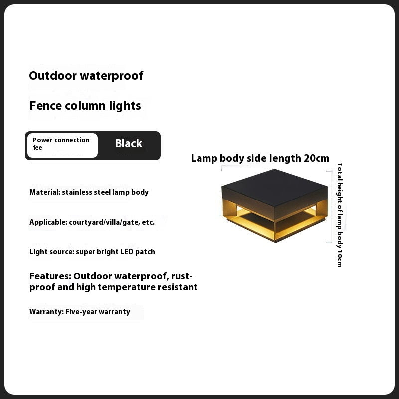 Solar Pillar Lamp Outdoor Waterproof Garden Lamp