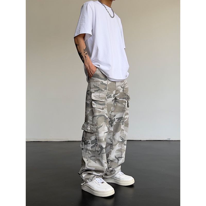Straight Slimming Draping High Street Pantalons American Street