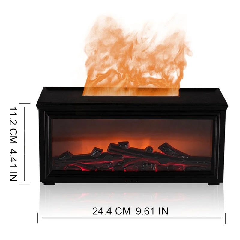Air Flame Aroma Humidificateur 280ml USB 7 Couleur LED Cheminée Diffuseur avec télécommande Es