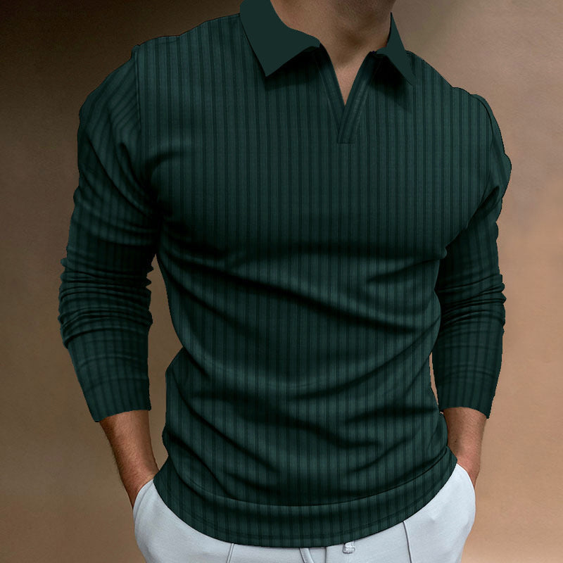 Solid Color Fitness Business Casual Lapels manches longues hommes