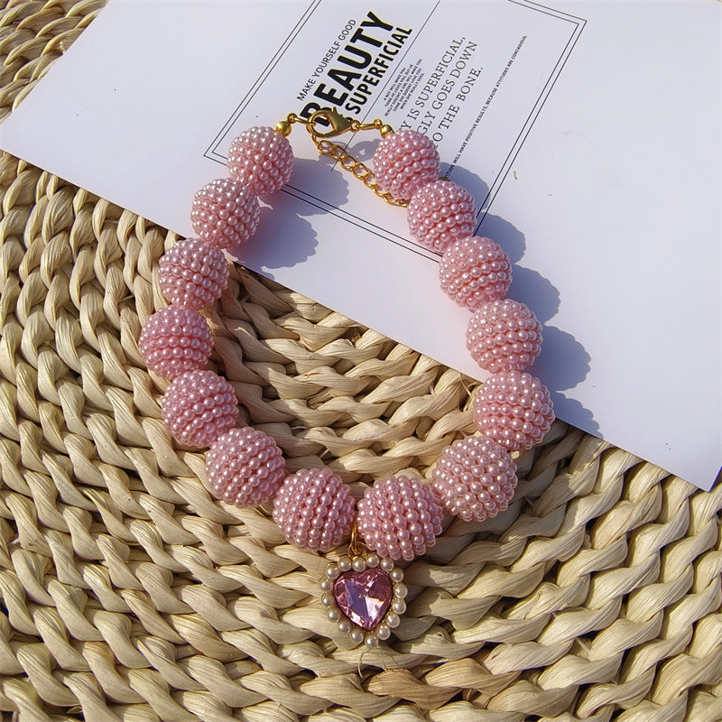 Collier de chien perlé Yangmei-Berry perlé