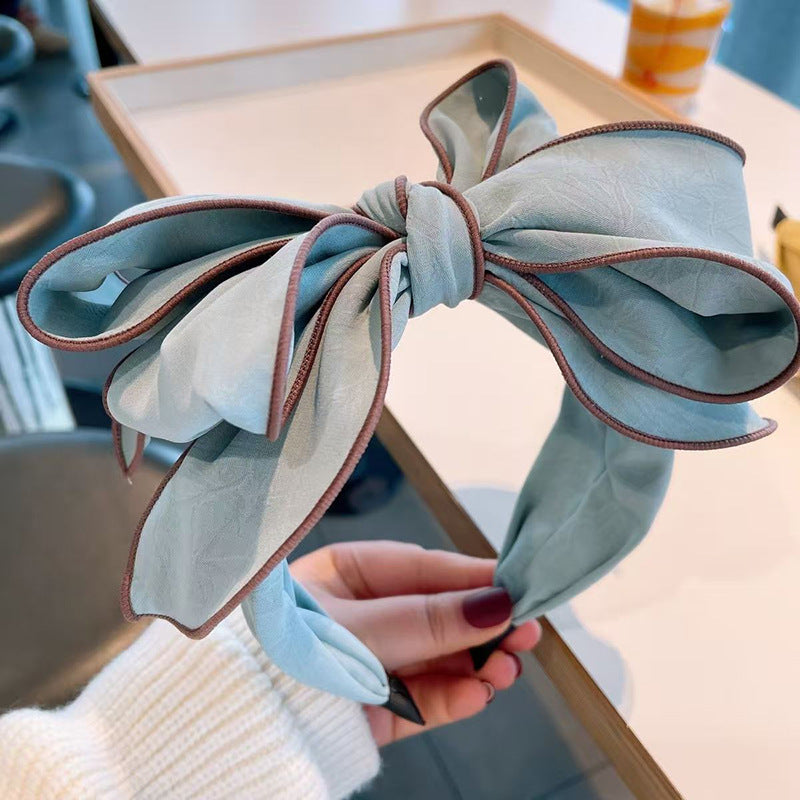 Bandeau large bordé avec un arc 3D pour les femmes