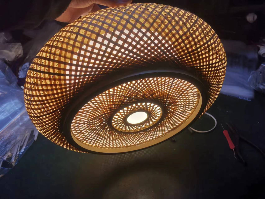 Lumière de plafond télécommandée de style Bamboo-weave