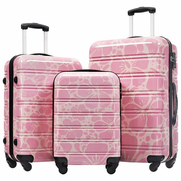 Ensembles de bagages en coque dure Valise Spinner 3 Pcs avec TSA Lock Lightweight-20"+24"+28" Luggag
