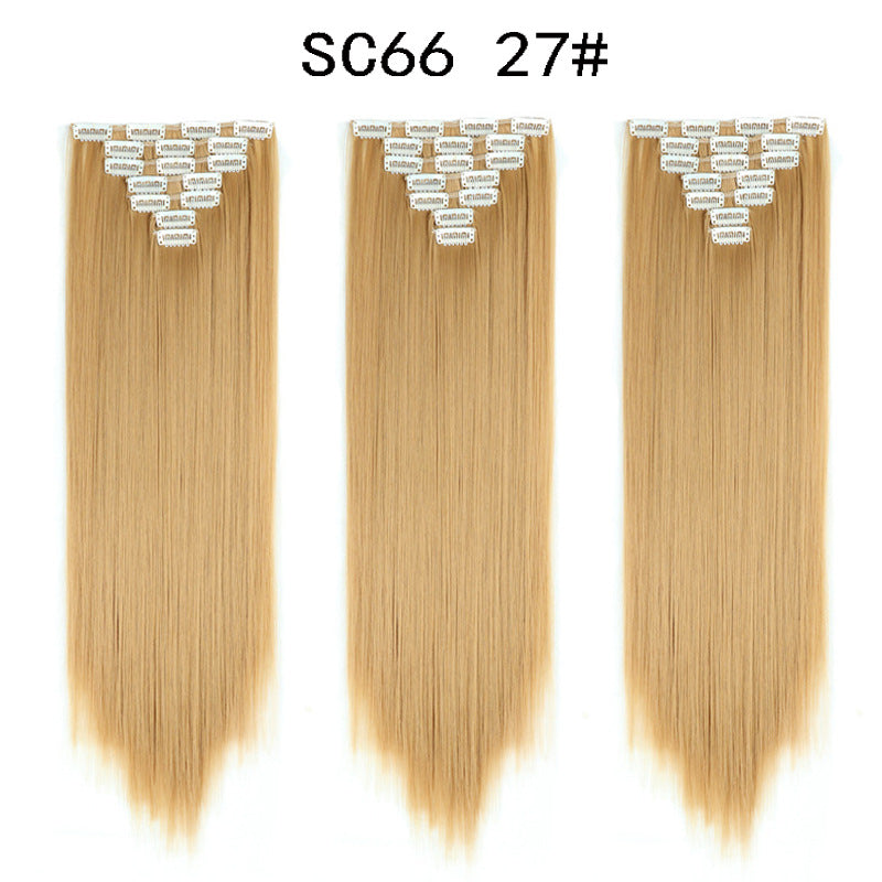 16 Carte Sept-pièces Coiffure Perruque Beauté Chimique Perruque Ensemble de Perruque Cheveux Extension