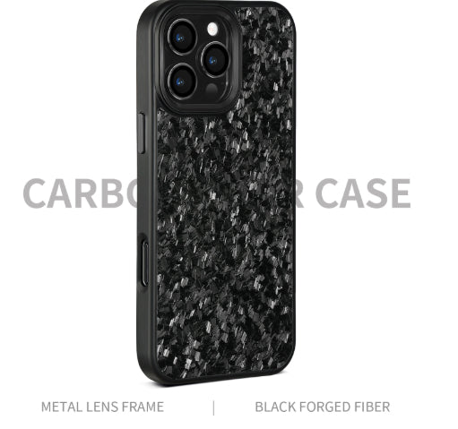Boîtier de téléphone en métal noir forgé fibre de carbone