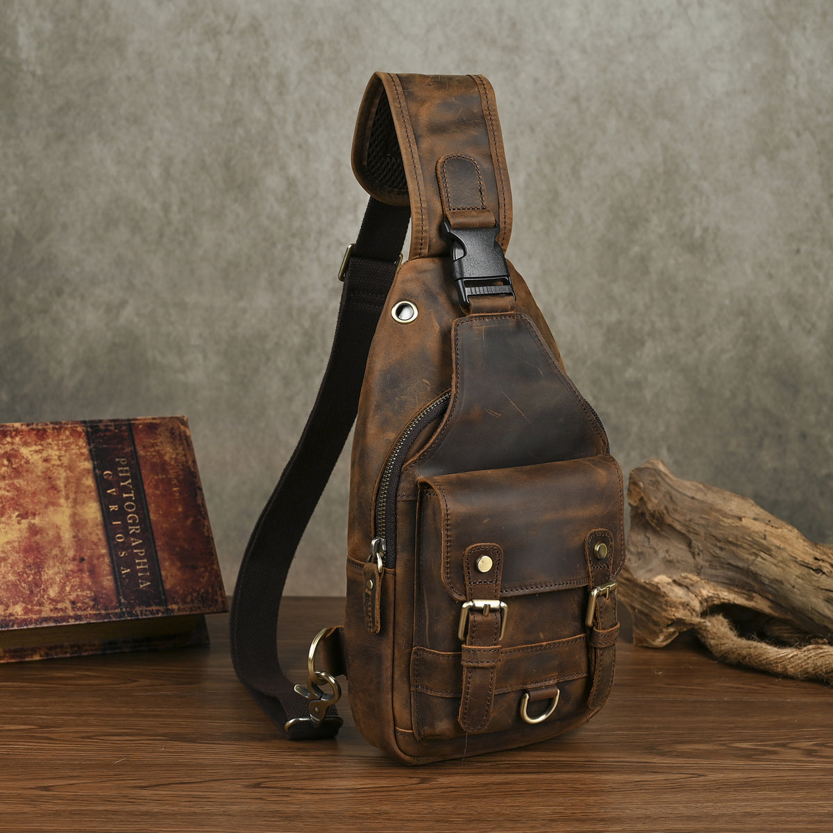 Crazy Horse en cuir Cowhide Vintage Outdoor Multi-usage 8 pouces Cr