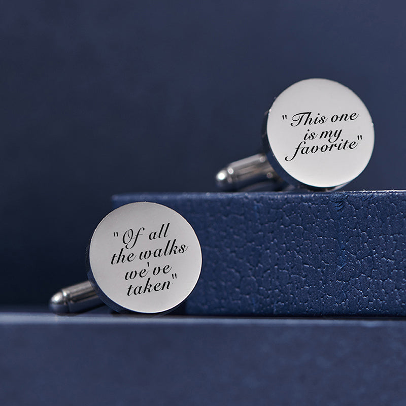 Nom personnalisé Date Acier inoxydable Boutons de manchette Personnalisé Liens de manchette pour hommes Mariage J