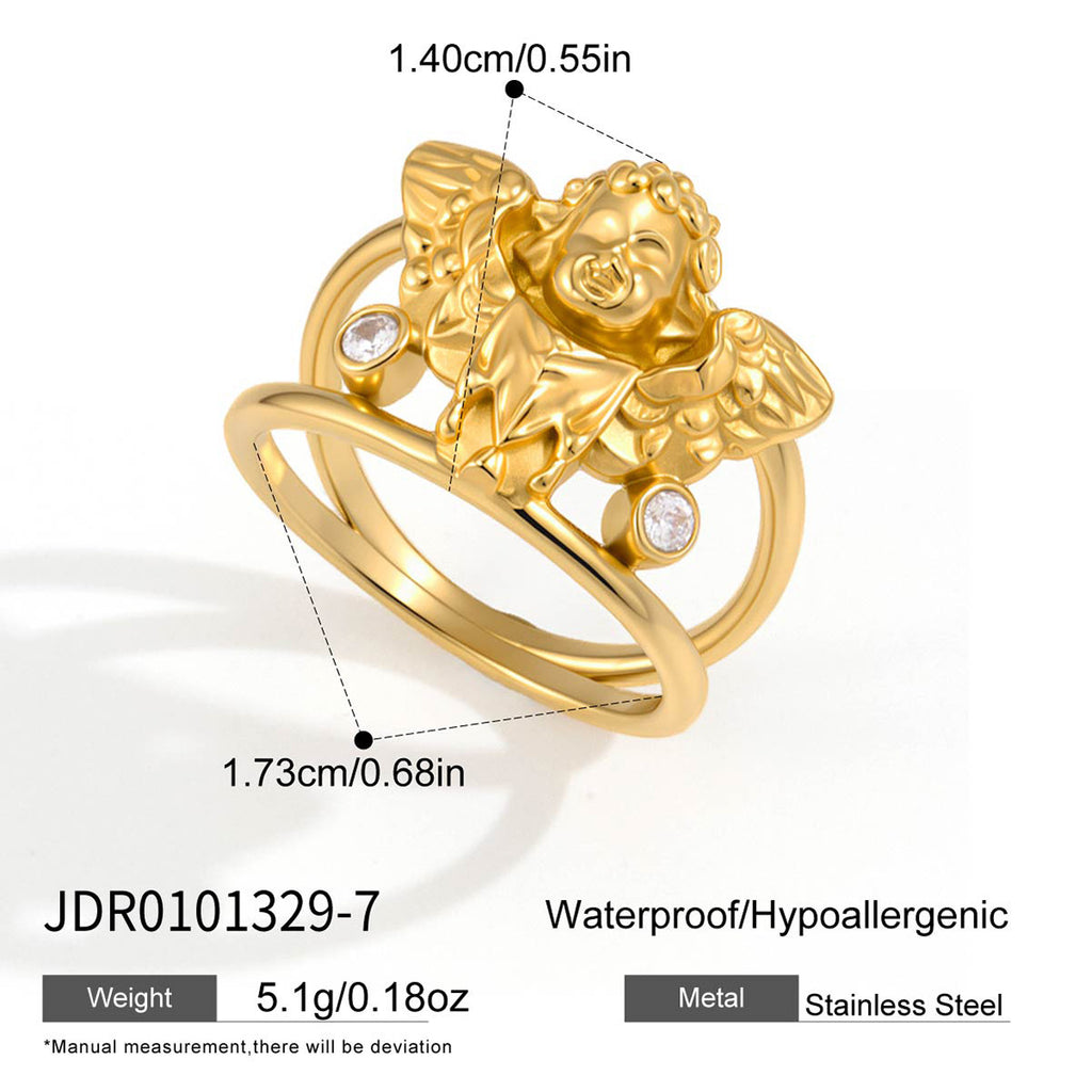 Bague en acier inoxydable de luxe abordable pour les femmes