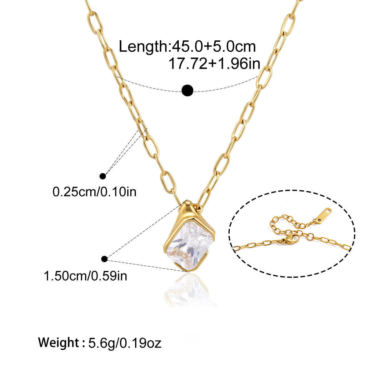 Pendentif en acier au titane Zircon