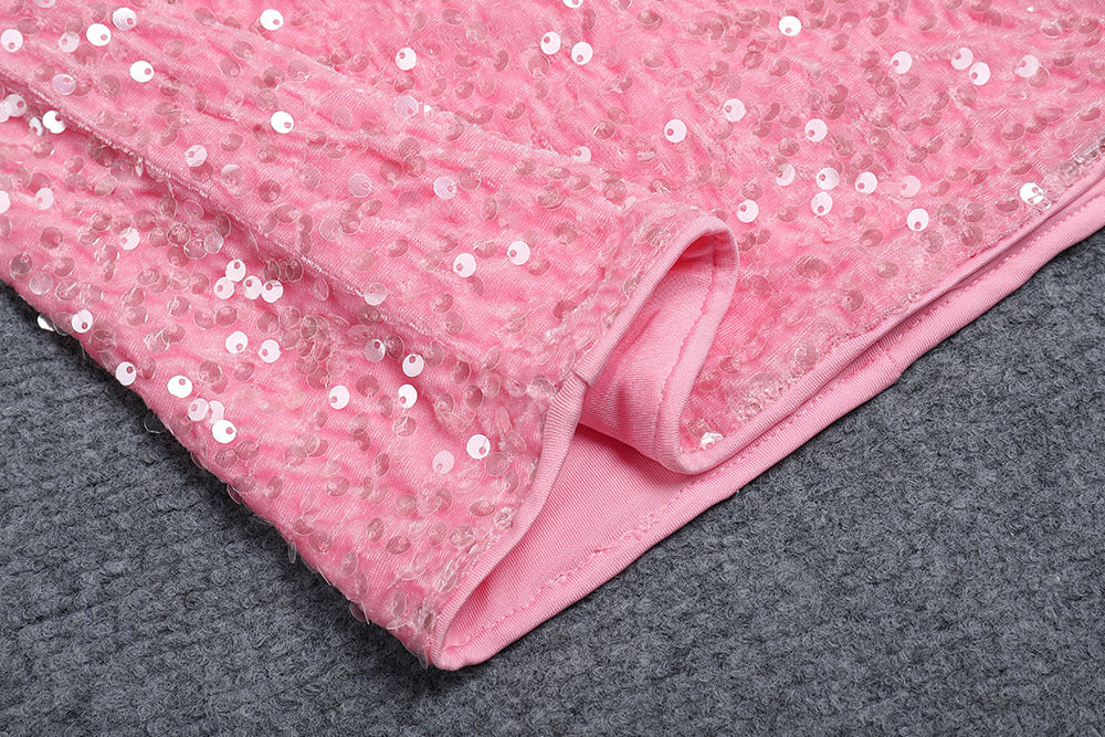 Robe longue de coupe de l'Off-Shoulder Slimming Sequins sans dos