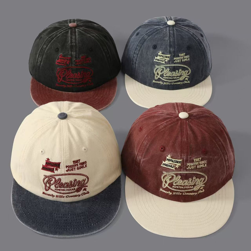 Lettres de broderie en couleurs 1987 Casquette de baseball à bord plat