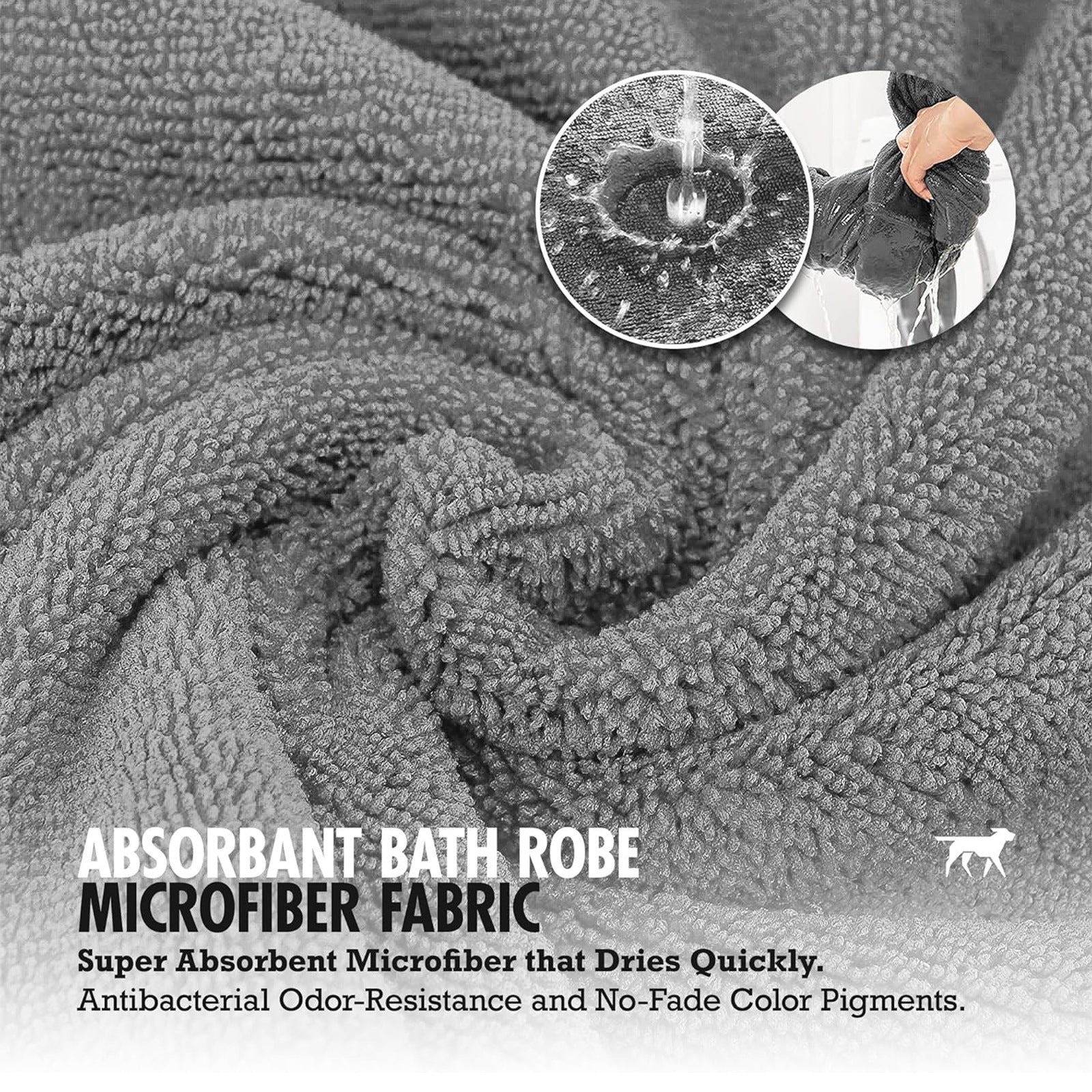 Peigne de bain de chien Super Absorbent Pet Serviette de bain Pajamas Coat Outfit Poodle Bichon Corgi Français