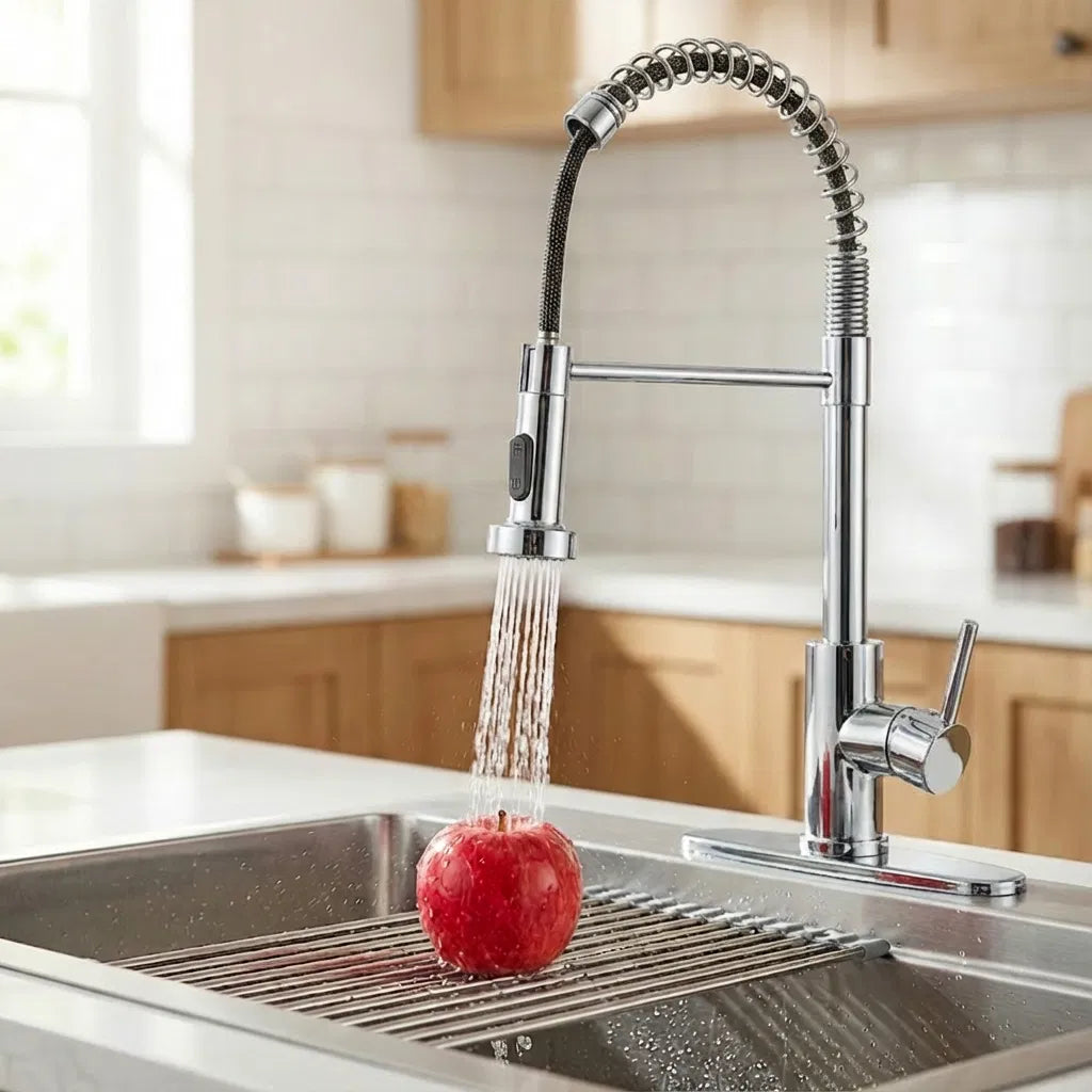Robinet de cuisine avec pulvérisateur pulvérisateur industriel 1 poignée 1 trou ou 3 trous Robinet pour ferme