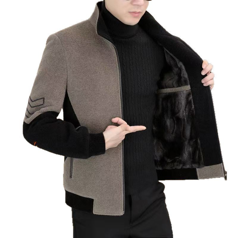 Veste de manchette pour hommes avec doublure en polaire et vêtements de dessus épais