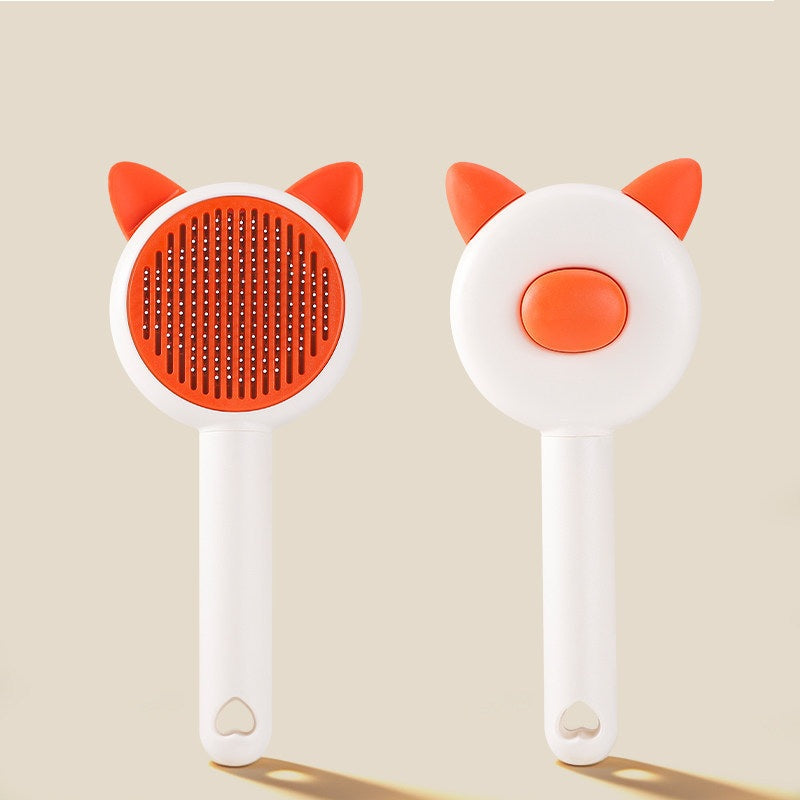 Self-cleaning cat brush for hair