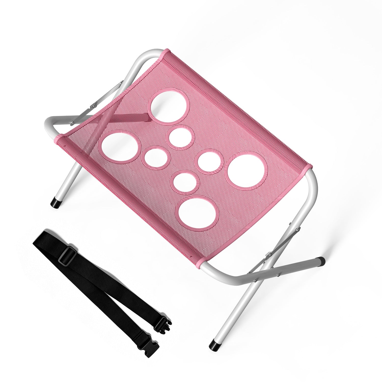 Station de toilettage pour chien pliable avec surface en maille, rose