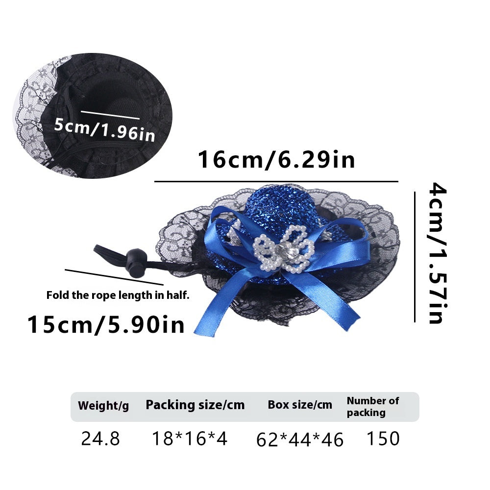 Pet Lace Hat Cat Photo Dress Up Accessoires de cheveux