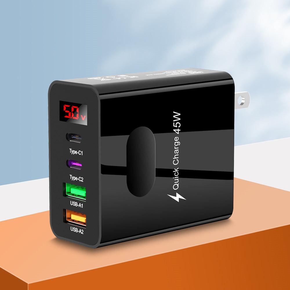 Chargeur de téléphone d'affichage numérique 2USB 2Type-c