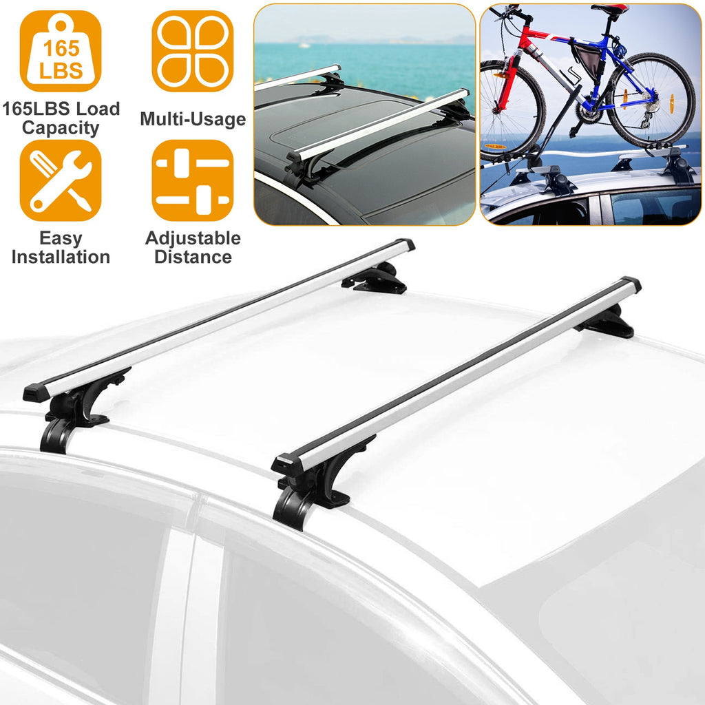 47.24dans Universal Top Roof Rack Cross Bar Cargo Cargo Aluminium Crossbar rack avec 165LBS