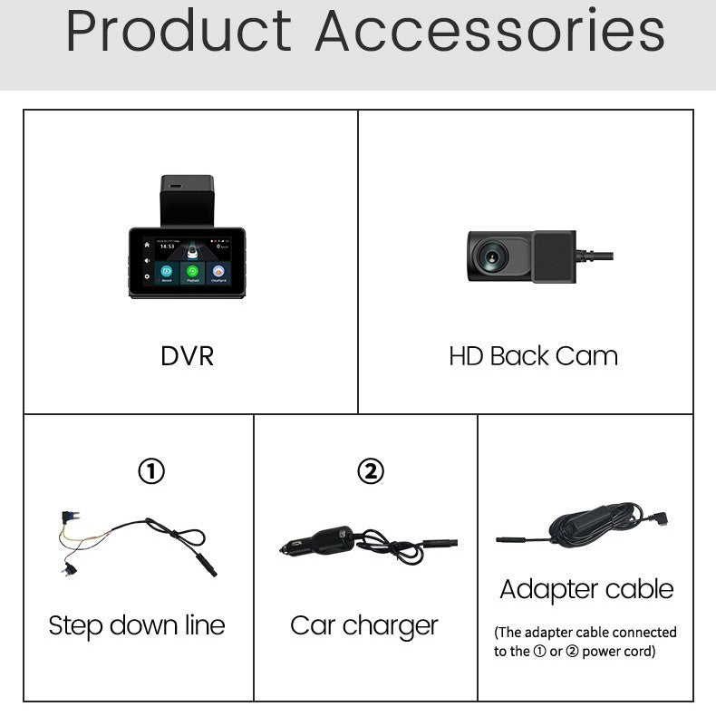 2K HD Wi-Fi caméra vue arrière voiture HD Dash Cam