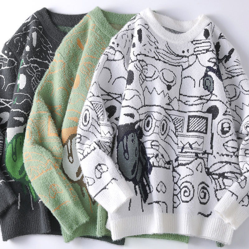 Men's Casual Crew Neck Versatile Fashion Knitted Sweater