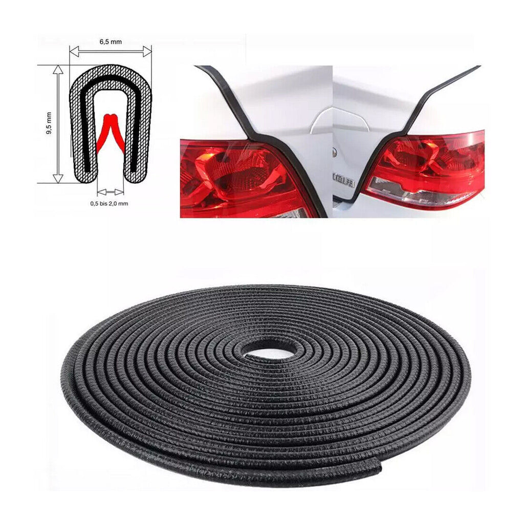 10M noir PVC porte de voiture Edge Guard U canal bande de joint en caoutchouc pour 1-2mm bords