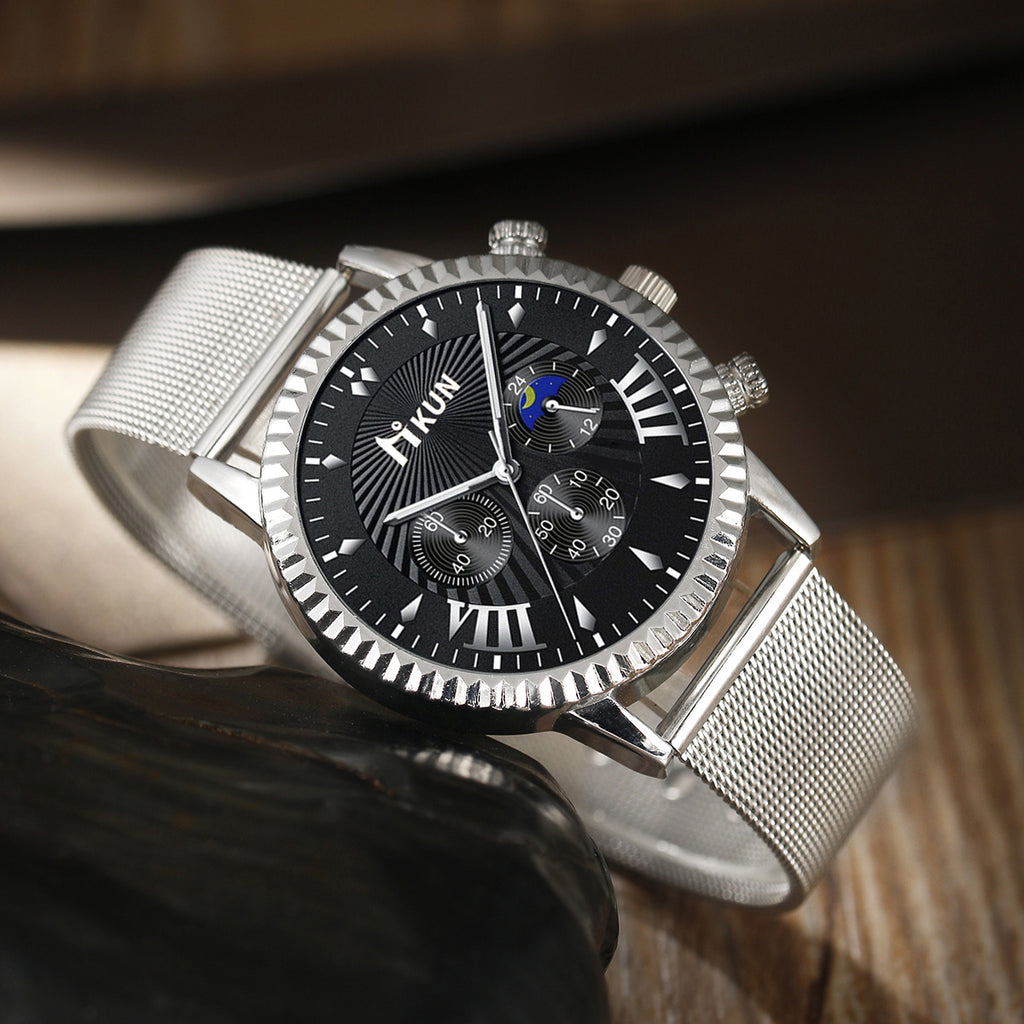Fashion Trendy Sports Casual Hommes Montre Mesh Quartz