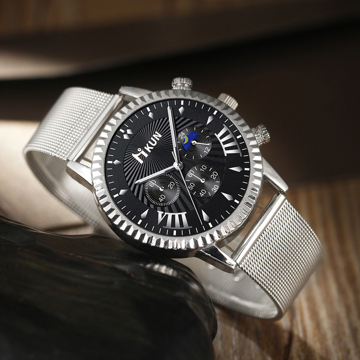 Fashion Trendy Sports Casual Hommes Montre Mesh Quartz