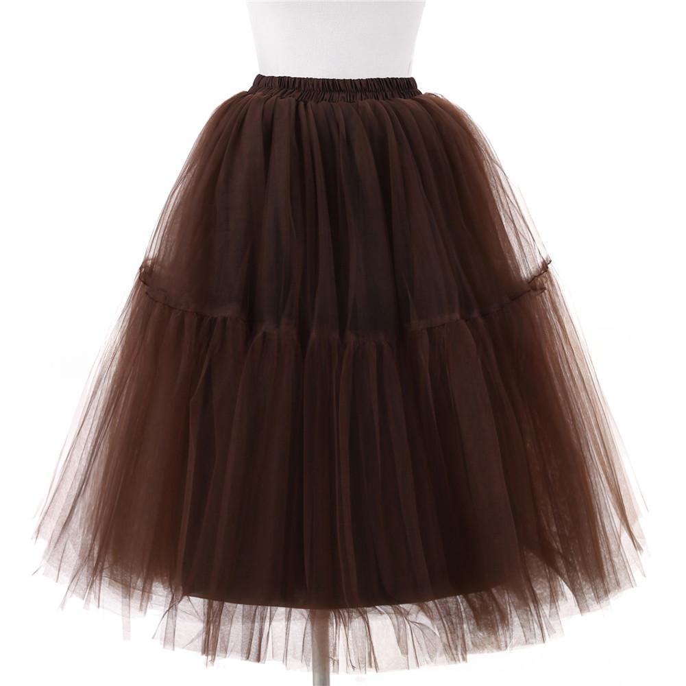 Jupe européenne et américaine à 6 couches Tulle plissée
