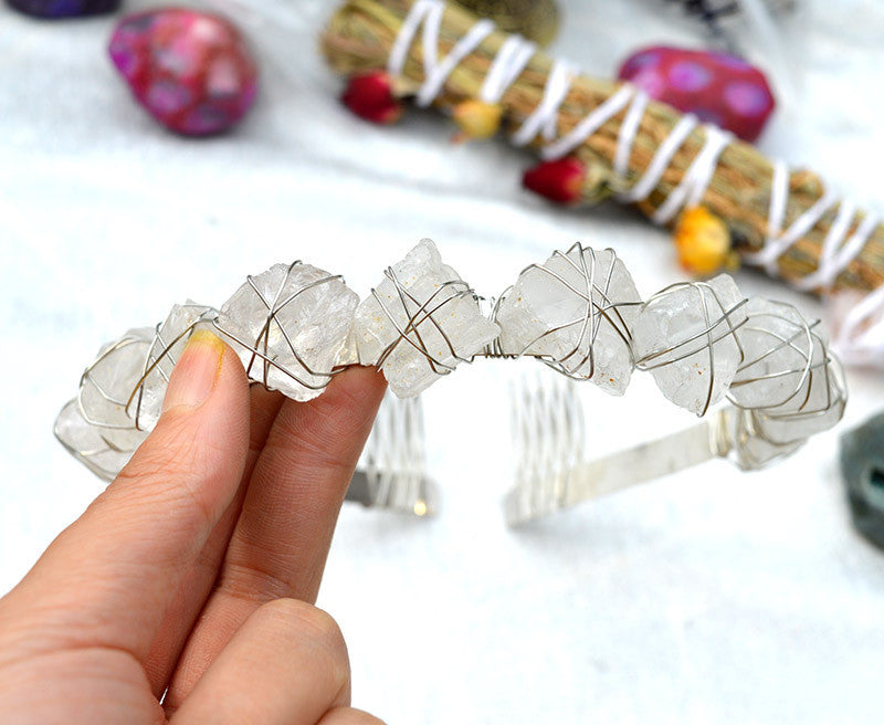 Bande de cheveux Bohemian Style White K Bande de cheveux Tail Comb