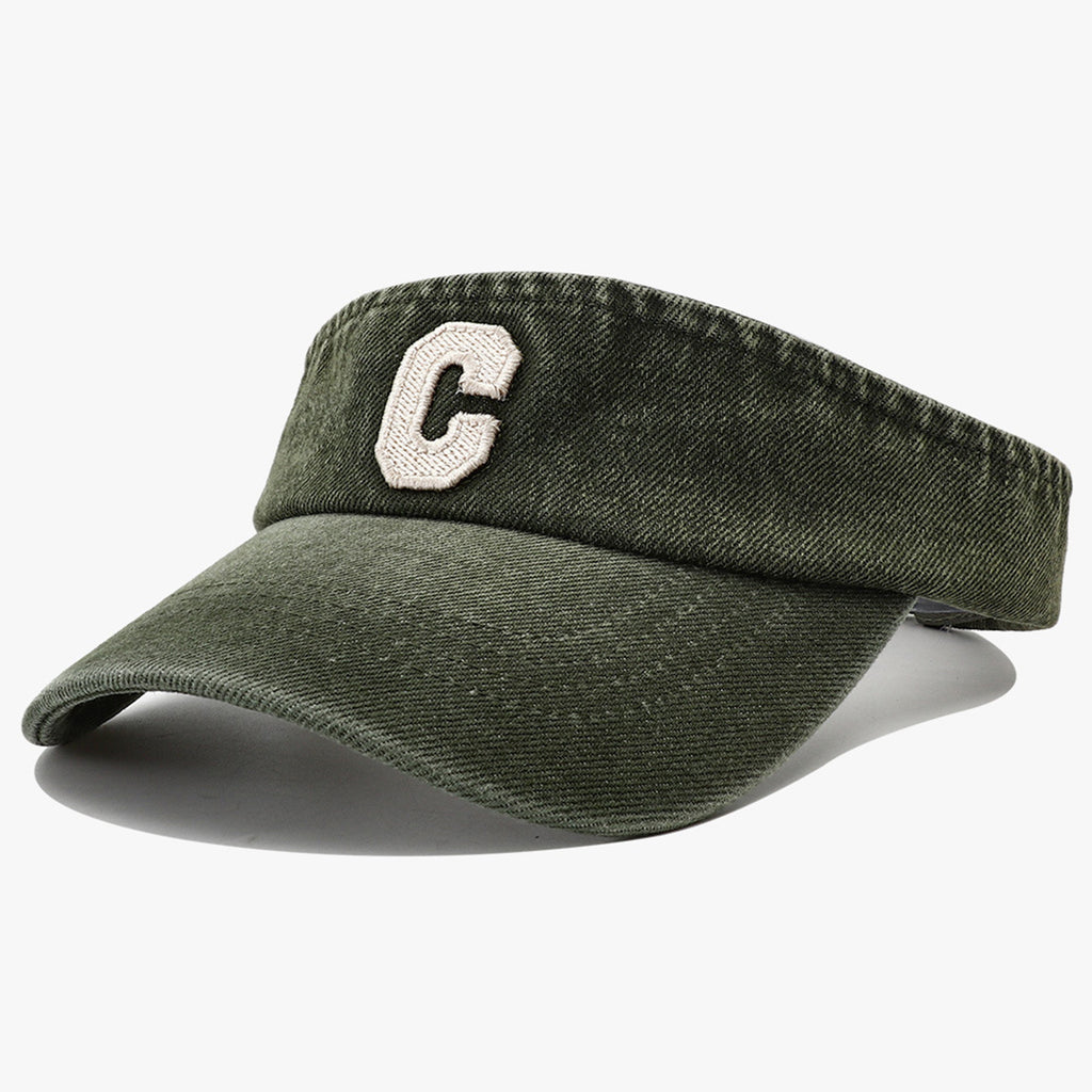 Broderie lavée simple Lettre tridimensionnelle C Chapeau rond pour usage extérieur