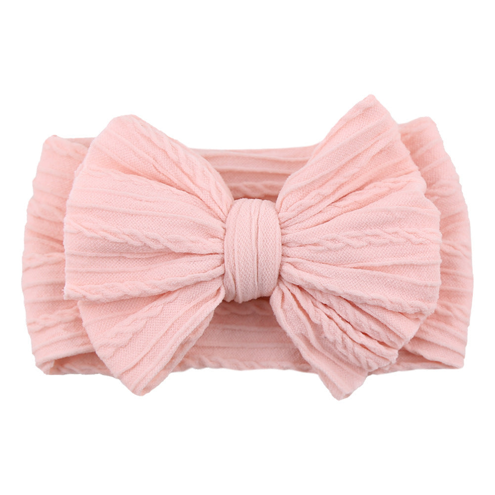 Bandes de tête de bébé faites à la main Soft Stretchy Nylon Bandes de cheveux avec arcs pour nouveau-né bébé T