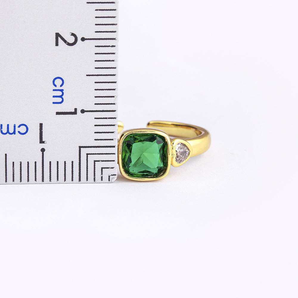 Élégant anneau de diamant en forme de cœur micro-pave pour les femmes
