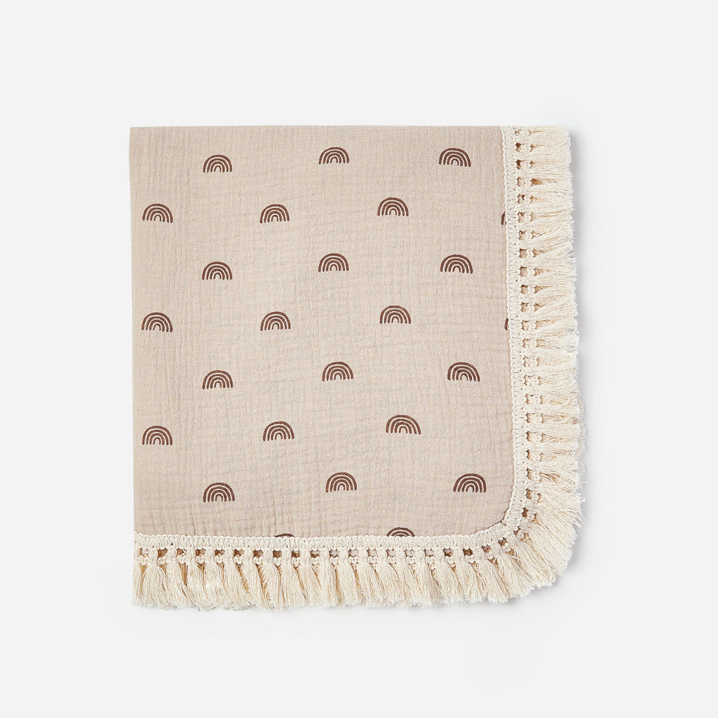 Crêpe de coton imprimé Couverture en tassel
