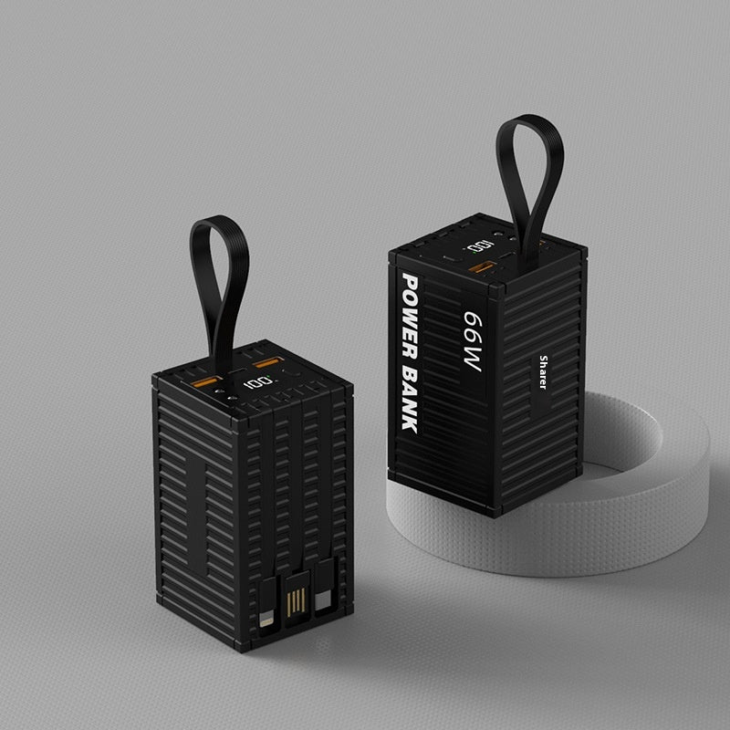 Conteneur de grande capacité créatif avec ligne 66W Super Fast Power Bank 20000 MA Mobile Powe