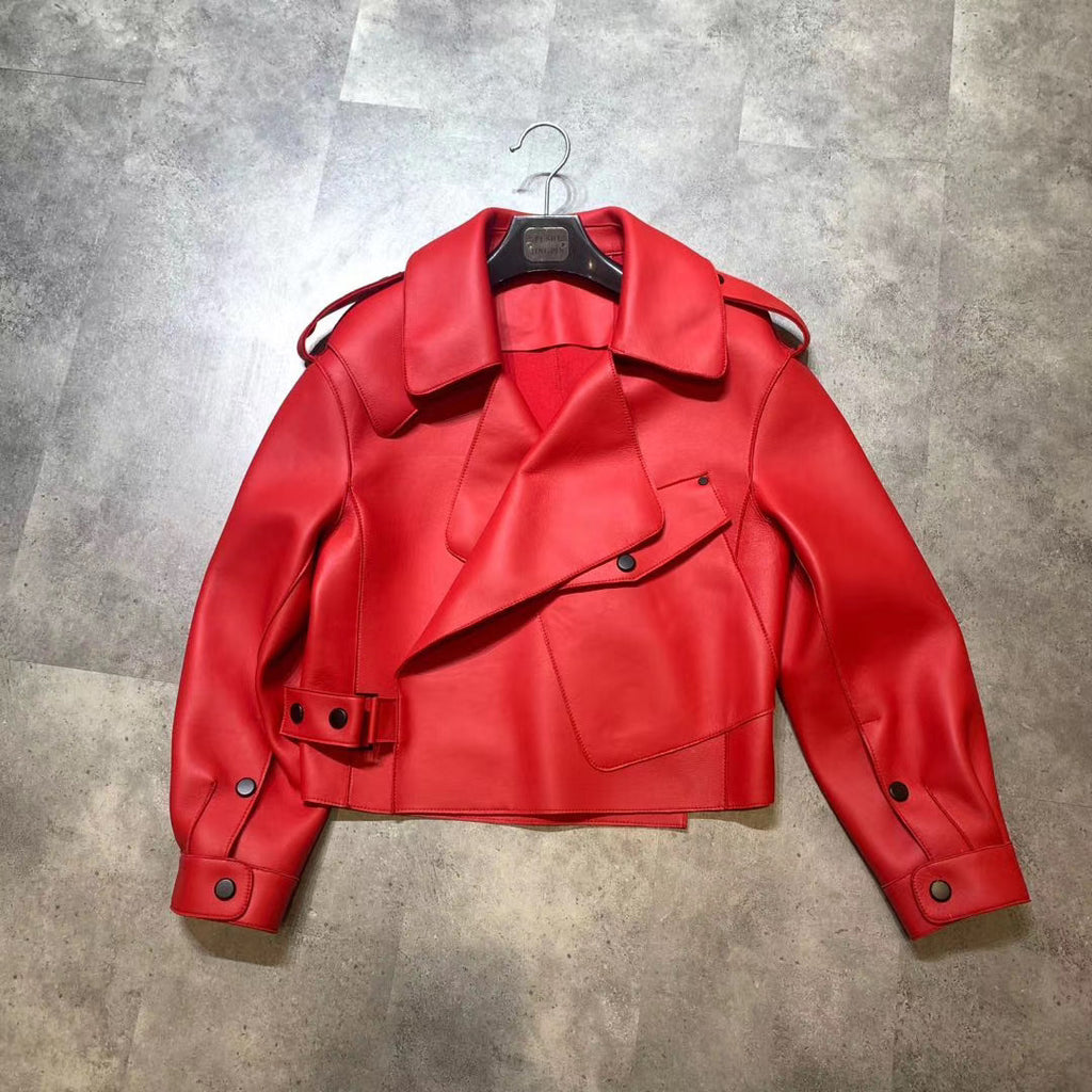 Veste en cuir véritable Veste pour femmes Manteaux en cuir mince