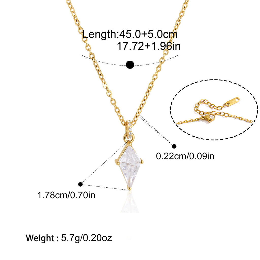 Zircon Collier en acier titane Et résistant à la Fade