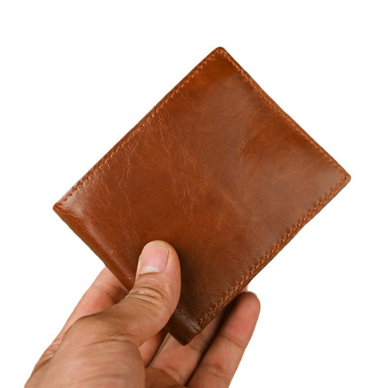 Portefeuille en cuir rétro RFID pour hommes