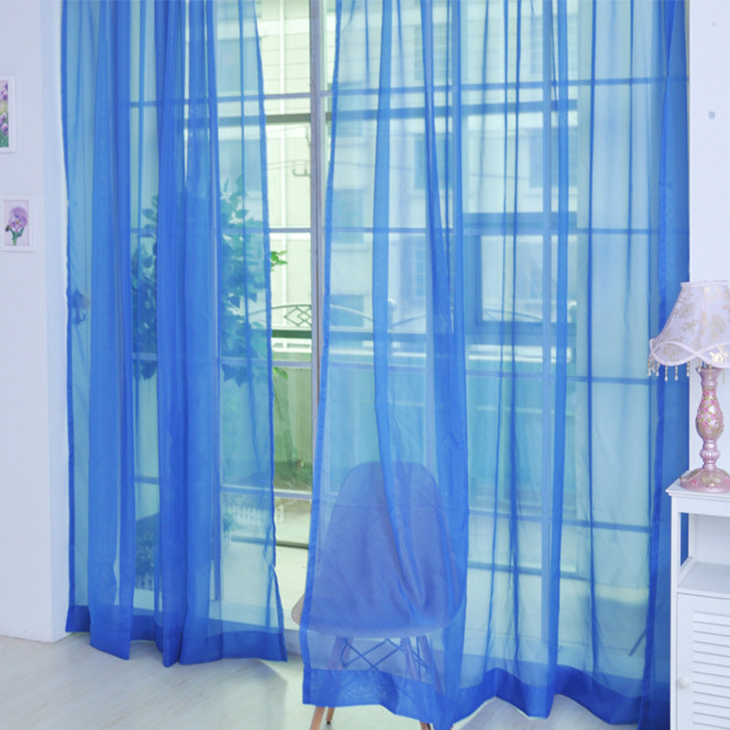 Solid Color Glass Mesh Rideaux Couleur transparente Rideau prêt à l'emploi sans punch