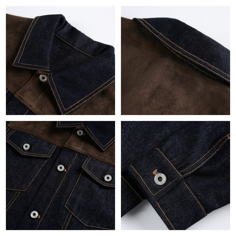 Veste en Denim avec un collier de lapel