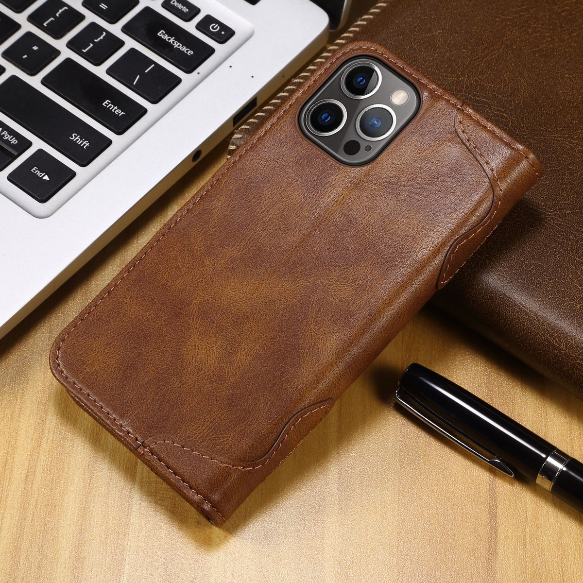 Étui de téléphone Flip sac portefeuille en cuir