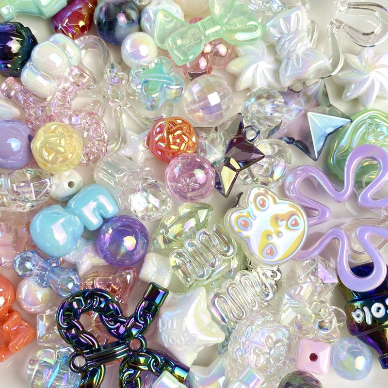 Perles acryliques plaquées UV mélangées