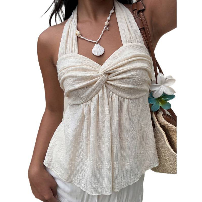 Femmes Élégant Solid-couleur Twist-tie Top