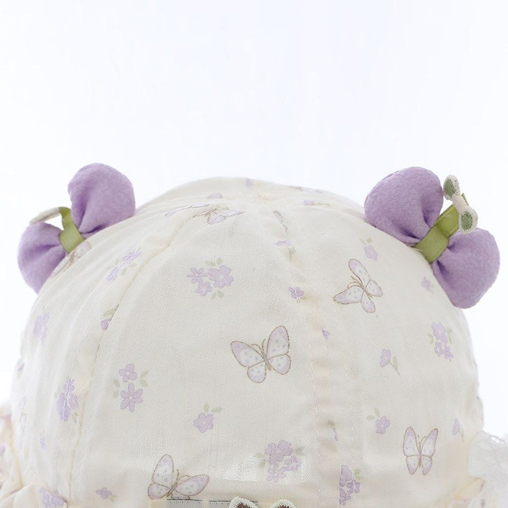 Chapeau en dentelle de papillon pour enfants avec une décoration Bow à l'orée est doux et adora