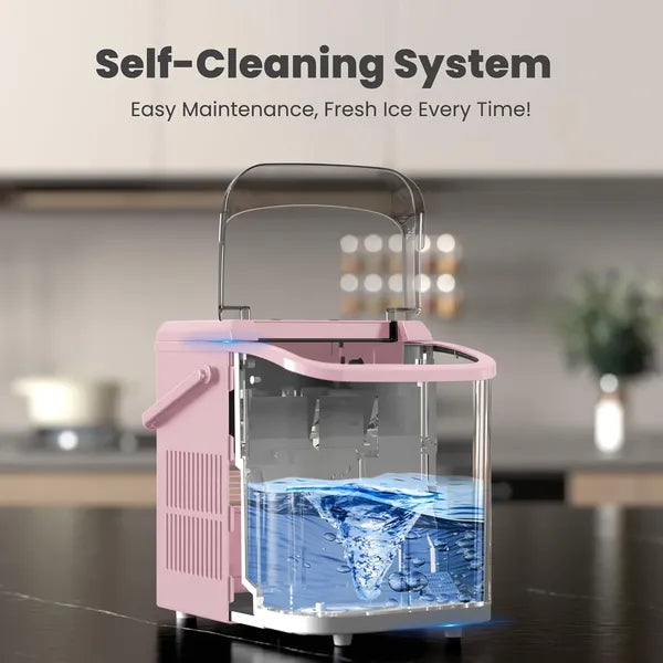Countertop ice maker with handle