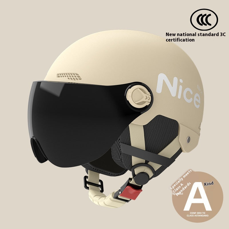 Casque de sécurité couleur solide de moto pour femmes