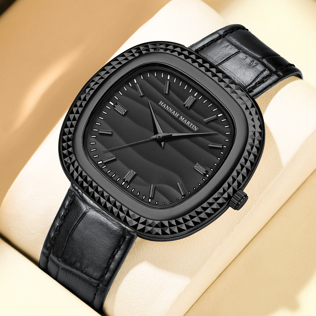 Haute valeur d'apparence Quartz montre avec un véritable bracelet en cuir pour les hommes