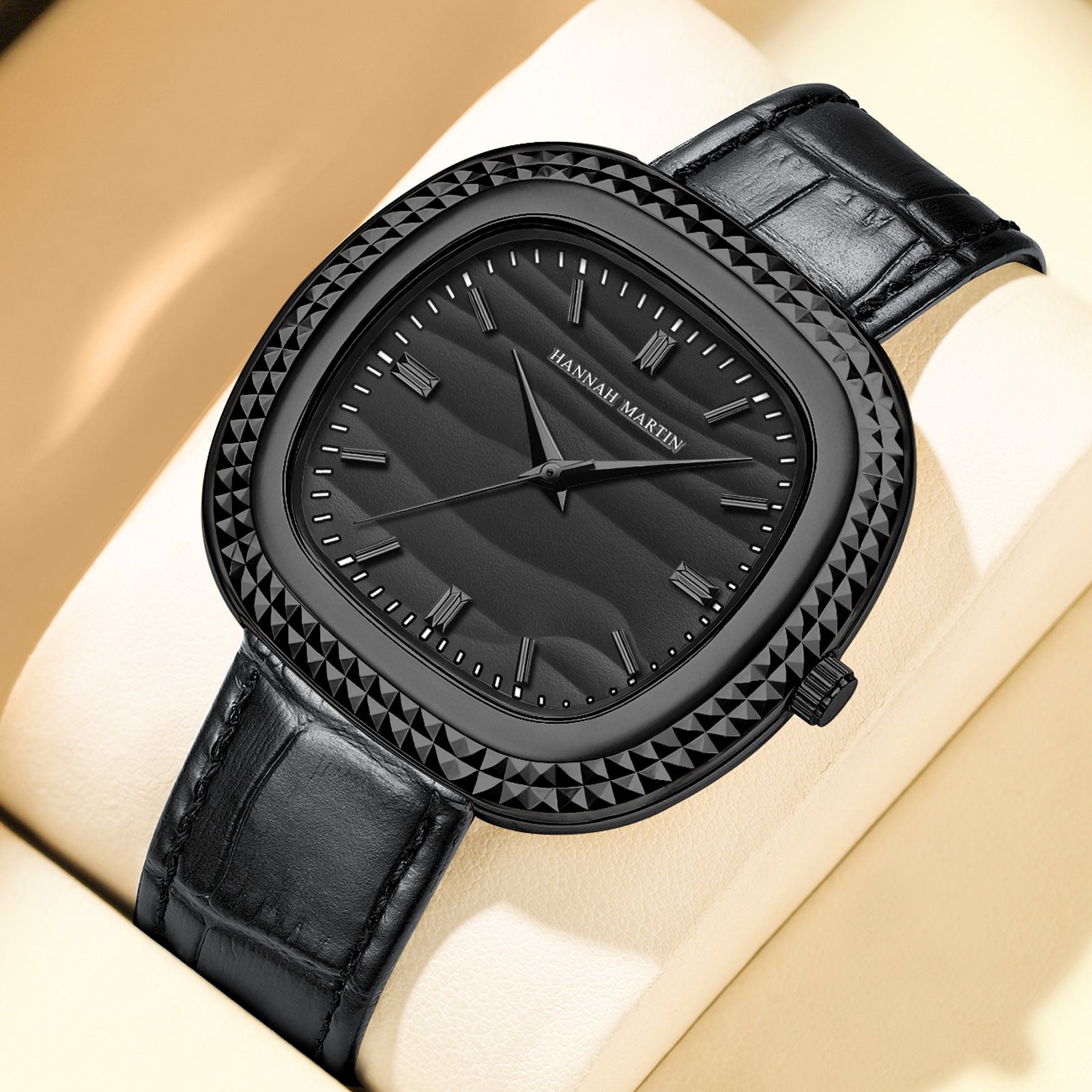 Haute valeur d'apparence Quartz montre avec un véritable bracelet en cuir pour les hommes